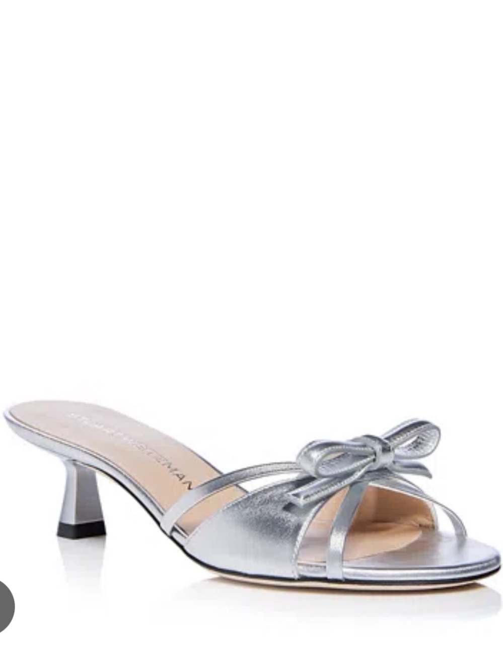 Stuart Weitzman Felicity Slide Sandal Heels in Silver